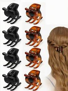 8 piezas de pinzas de pelo de colores múltiples para mujer, adecuadas para vestidos diarios, simples y versátiles, pinzas de pelo, accesorios de pelo casuales de otoño e invierno para mujer para looks de vacaciones