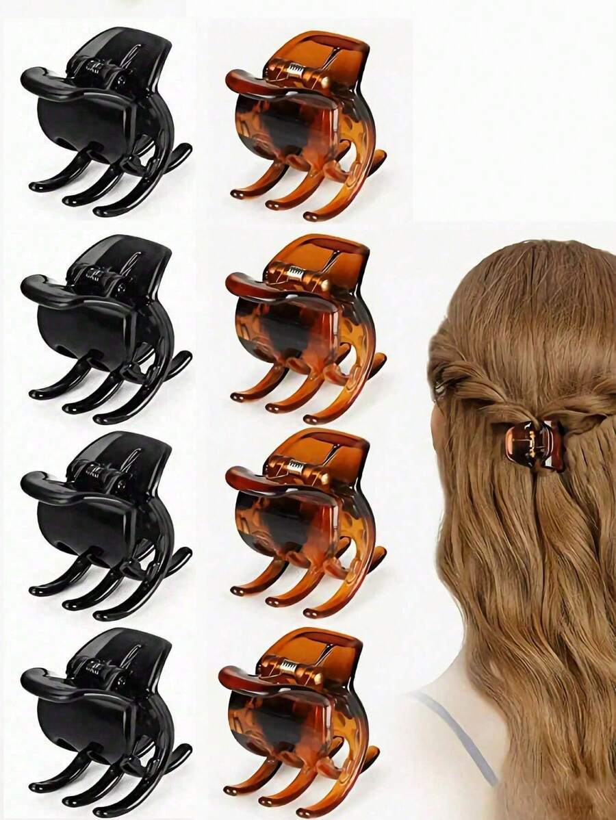 8 piezas de pinzas de pelo de colores múltiples para mujer, adecuadas para vestidos diarios, simples y versátiles, pinzas de pelo, accesorios de pelo casuales de otoño e invierno para mujer para looks de vacaciones