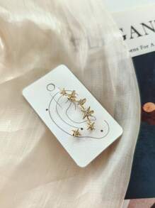 Brinco Ear Cuff Orelha Esquerda Cravejada Com Zircônia Com Brinco De Ponto