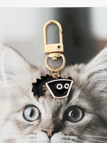 1 Stück Süßer Schlüsselanhänger aus Zinklegierung mit Katzen-Design, niedliches ausgelassenes Kätzchen Anhänger Accessoire für alle Jahreszeiten