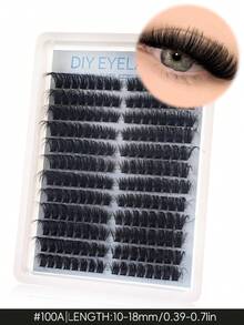 192/216 piezas Extensiones de pestañas individuales en racimos estilo C rizado largo, mezcla de bandeja, extensiones de pestañas de imitación de visón, extensiones de racimos de pestañas, racimos de pestañas, pestañas individuales, pestañas, pestañas postizas - Multicolor - Ver 9