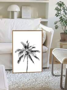 1pc Room Decor Minimalist Palm Tree Canvas Print, Frameless Wall Art, Modern Decorative Painting For Home, Office, Cafe, Living Room, Bedroom, Ideal Festival Gift