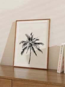 1pc Room Decor Minimalist Palm Tree Canvas Print, Frameless Wall Art, Modern Decorative Painting For Home, Office, Cafe, Living Room, Bedroom, Ideal Festival Gift