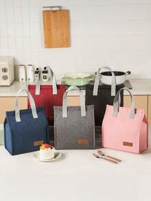 1pc Insulated Lunch Bag For Women/Men, Minimalist Vertical Reusable Lunch Box For Office Work School Picnic Beach, Leakproof Freezer Cooler Bag For Teens/Adults For Teens And Workers In School, Classroom, Canteen, Back To School - Multicolor - View 3