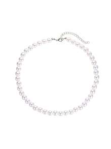 1pc Simple Elegant Versatile All-Match Necklace With High-Quality Glass Pearl, Choker Chain, Suitable For Girls/Women