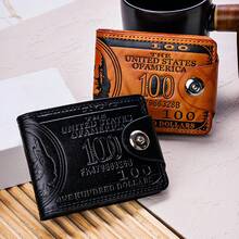 1920s Style Wallet With Multiple Card Slots And $100 Bill Design – Fashionable Black And Brown Coin Wallet For Men And Women, Perfect For Daily Use Or As A Unique Christmas Gift, Everyday Wallet Use | Fashion Coin Purse | Durable - màu đen - Xem 8