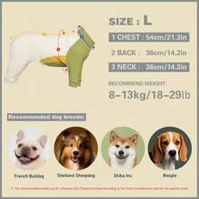 Pet ,Dog Clothes, Dog , Dog Pajamas, Big Dog , Large Dog Pajamas, Anti Licking, Small Dog Pajamas,Post Surgery Recovery Dog Clothes, Large Dog Jammies, Long Sleeve Prevent Shedding, Doggy Air Conditioner Suit, Recovery Suit For Large Medium Bodysuit Dogs, Suitable For 10 - 120 Pounds, Pet Summer Dreathable Costume, Extra-Large Elasticity - Green - View 16