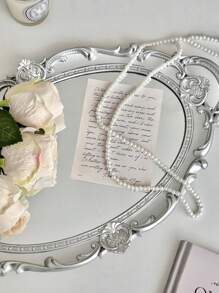 1 pieza Bandeja decorativa de estilo vintage desgastado, tipo Ins, bandeja de plástico para postres, bandeja de espejo, bandeja de tocador, bandeja de decoración real, accesorio para bodas, accesorio de fotografía, organizador de joyas, bandeja DIY hecha a mano para velas y perfumes, bandeja de exhibición de floristería, decoración del hogar (pintura desgastada, efecto de graffiti aleatorio) para organizador de almacenamiento de mujeres, artículos esenciales de viaje, regreso a la escuela, almacenamiento de dormitorio, decoración de otoño