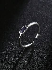 1pc Cross-Border Best Seller December Birthstone Fashion Silver Ring With Cubic Zirconia, Stackable Design Suitable For Daily Wear
