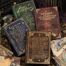 1 本剪贴簿，共 192 页，遥远的歌声系列，复古棕色可书写烫印材料书，剪贴簿用品笔记本配件，装饰笔记本垃圾杂志 DIY 个性化拼贴书，学校用品，返校