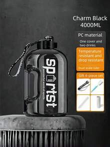 1pc Super Large Capacity Water Bottle, Viral Tonton Bucket, Sports Water Bottle, Water Jug, Fitness For Men & Women, Students, Portable Water Bottle, Plastic Water Cup, Big Belly Water Bottle - Multicolor - View 15