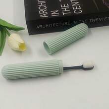 1pc Travel Portable Toothbrush Case, Plastic Toothbrush Storage Box, Simple Striped Travel Toothbrush Holder - Multicolor - View 8