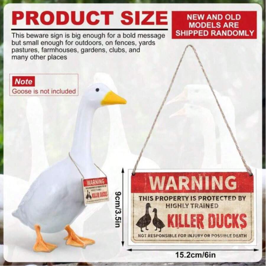 1pc Acrylic Porch Geese Warning Sign, Guard Goose On Duty Sign, Suitable For Yard, Porch, Lawn Decor Accessories, A Great Gift For All Seasons