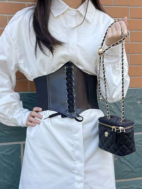 حزام خصر نسائي مرن فائق العرض، شدادة خصر مناسبة للفساتين، ملفوف الخصر متعدد الاستخدامات، أنيق بطراز قصر