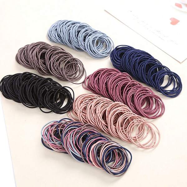 30 peças de elásticos finos para cabelo - anéis de cabelo em tons pastel de macaron, faixas de cabelo minimalistas de alta elasticidade para rabos de cavalo e tranças, presilhas de cabelo pequenas básicas, prendedores de rabo de cavalo, elásticos de cabelo, elásticos de cabelo, scrunchies, corda de cabelo