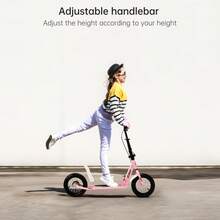 12" Heavy-Duty Scooter With Pneumatic Tyres, Dual Hand Brakes & Adjustable Handlebar – Large Non-Slip Deck Supports 100kg, Ideal For Teens Young Adults - 綠色 - 查看 3