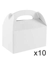 10/20个装白色纸质礼品盒，带提手，适用于婚礼、生日、新娘送礼会、毕业典礼、婴儿派对等场合，可装糖果、玩具等。（6.3x3.5x3.5英寸） - 彩色 - 查看 10