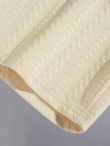 男士抽绳腰口袋提花休闲短裤 - 杏色 - 查看 4