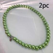 1/2 Pieces Of Peacock Green Freshwater Pearl Necklace - The Perfect Gift For Girlfriends, Wives, Mothers And Friends - Perfect For Parties, Banquets And Business Events, Shiny, Natural,Mother's Day