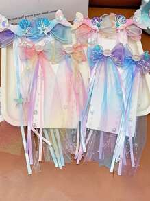 1 pièce Serre-tête sirène pour enfants, joli clip à nœud papillon, accessoire de cheveux en forme de coquillage de sirène adorable pour les filles, été