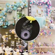 1 Rolo 1000 cm Clipes de Corrente de Balões de Plástico, Tiras de Arco com Dois Furos, para Decorações de Aniversário, Casamento, Festa, Natal, Halloween - Sem Necessidade de Energia, Sem Penas