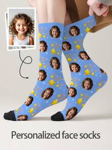 1 Pair Custom Face Socks, Custom Photo Sock, Custom Printed Socks, Personalized Funny Face Socks, Custom Picture Socks, Put Any Face On The Socks, Anniversary Gift, Valentine Gift, Birthday Gift, Wedding Gift