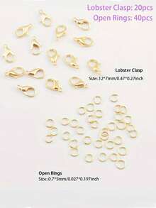 DIY 珠宝制作套件：多功能 60/150 件锌合金龙虾扣和跳环，适用于项链、手链等
