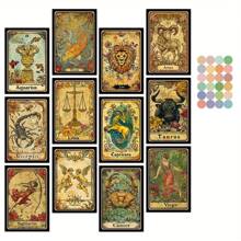 12 autocollants décoratifs pour mur, divination et insight de cartes arithmétiques avancées, décoration de cartes de prédiction amusante, thème classique du tarot, cadre photo mural et cadre photo, scrapbooking, etc.