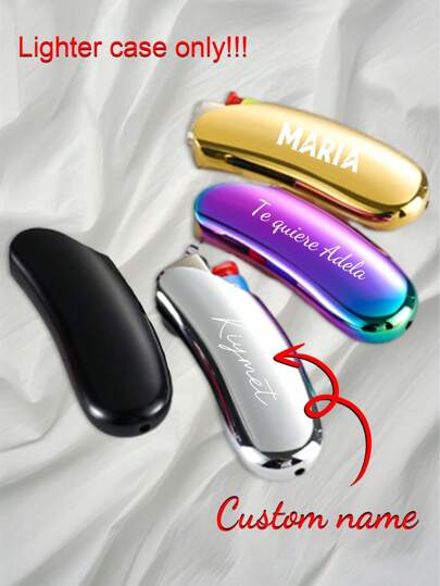 2 PIEZAS Funda personalizada con nombre para encendedor BIC, estuche sostenedor con grabado personalizado, regalo para padrino, día del padre, para hombre, novio, fumador de puros, cumpleaños J5