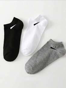 15 Pairs Unisex Socks, Sports Socks, White/Black/Gray Short Socks, Invisible Socks, Solid Color Minimalist Style, Suitable For Casual Daily Wear