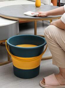 1pc Foldable Water Bucket, Portable Travel Car Fishing Bucket, Large Capacity Home Bathing Foot Soak Bucket, Thick Plastic