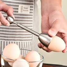 1pc Egg Cracker Tool, Stainless Steel Egg Opener With Egg Cups, Egg Topper Opener - Easily Cut And Remove The Top Of Soft-Boiled Eggs, Ideal For Kitchen
