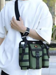 Chest Bag Casual Water Bottle Pouch Backpack Outdoor Travel Small Backpack Sports Water Bottle Carrier Cycling Shoulder Bag - Green - View 5