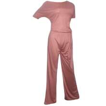 Mono Palazzo Muria Liso Cuello Barco Manga Murcielago Liso - Rosa vieja - Ver 5