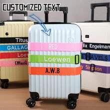 1pc Customized Embroidered Luggage Strap, Personalized Luggage Belt With Your Name/Text, Luggage Protector And Identifier, Suitable For Outdoor Travel,All-Purpose,Large Capacity,Versatile,Multifunction,Colorful,Cute,Adorable,Contracted,Funny,Kawaii,Y2K,Minimalist,Commuting,Business Casual,Basics,Custom,Personalized,Unique,Customized,Ideal Gifts For Him,Ideal Gifts For Her,Her,Family,Friends,Girlfriend,For Anniversaries,For Birthdays,For Holiday/ Vacation,For Outdoors/Outings/Travel/Hiking/Stadium/Sports/Climbing,For Business/Commute/Work/Office,Vacation,Vacation,School Supplies,Back To School,For Office,For School,For Classroom,For Teacher Gifts,For University,For Colleague,For Dorm Rooms,For Teacher,For Boys And Girls,For Teenagers,Junior High School Students,Middle School Students,High School Senior High School Students,College Students,University Students,Freshman,Sophomore,Underclassmen - Multicolor - View 2