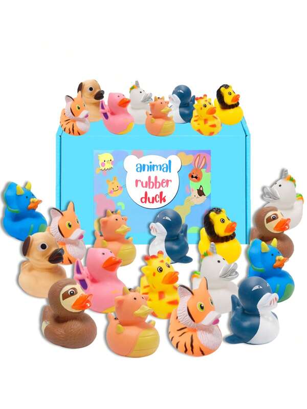 2/4/10 pièces L'assortiment le plus grand de canards en caoutchouc, jouets, cadeaux d'anniversaire et incitations pour le bain, activités estivales pour la plage et la piscine (aléatoire)