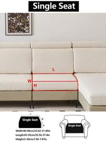 1件装弹力沙发套，四季通用防滑防溅全覆盖加厚面料沙发座垫套，可水洗米色时尚防尘防污家居装饰宠物友好型保护套，适用于卧室、办公室、客厅和L型沙发（1/2/3/4人座）。 - 米色 - 查看 19