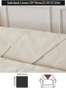 1件秋冬沙发靠垫套,现代简约防滑沙发毯,四季皆宜,可机洗,柔软防尘,适用于卧室、办公室、客厅L型沙发及1/2/3/4人沙发,米白色 - 白色 - 查看 20