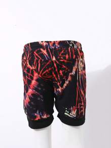 Men's Summer Double Layer Outdoor Sports Printed Woven Shorts