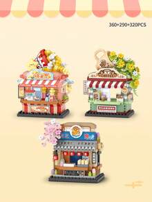 LOZ Micro-Blocks 日本街景模型玩具 - 食品店，3D 拼图玩具，290-360 件，适合男孩、女孩、学校、生日的礼物 - 彩色 - 查看 14