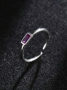 1pc Cross-Border Best Seller December Birthstone Fashion Silver Ring With Cubic Zirconia, Stackable Design Suitable For Daily Wear