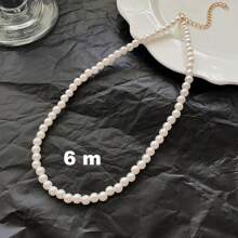 1 Stück 4m-12m Vintage französischer Perlenkette, simpler Choker mit zufälliger Perlenmenge