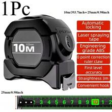 High Precision Self-Locking Steel Measuring Tape - Fluorescent & Wear-Resistant, Metric Measurements 5m/8m/10m