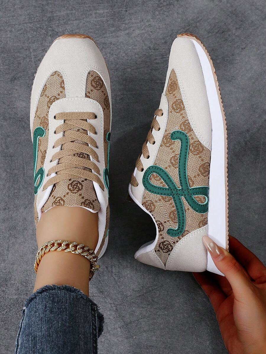 Sneakers Women's Shoes Lace-Up Front Thick-Soled Athletic Women Lightweight Casual Shoes Outdoor Sports Style Student Shoes