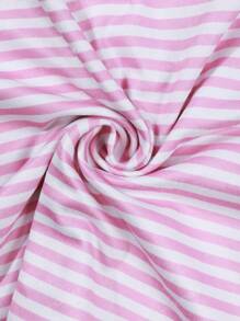 Camiseta sin mangas con cuello en V y botones de rayas rosas para mujer, de estilo minimalista para uso diario, primavera/verano