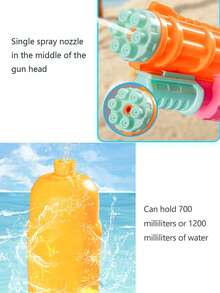 1 件加特林水枪玩具，1200ml/700ml 水箱，拉出式设计，夏季户外海滩和泳池水战，节日礼物 - 彩色 - 查看 5