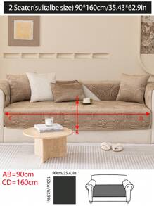 1 pièce Housse de coussin de canapé en peluche, couverture de canapé minimaliste moderne antidérapante, protecteur de canapé en polaire épais lavable toutes saisons anti-poussière, couleur café, convient pour canapé d'angle, chambre à coucher, bureau, salon