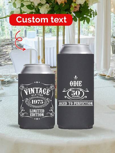 Personalized Textured Drink Cup Insulator, Father's Day Gift, Summer Gift, Gift For Him, Fun Birthday Souvenir, Party Drink Bag, Textured Personalized Insulated Cup Sleeve (Multiple Colors Available), Custom Insulated Cup Sleeve For Wedding, Birthday, Bachelor Party, Essential For Breakfast & Brunch