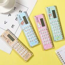 1pc 15cm Compact Durable Ruler With Calculator, Reward Gift, Office Drawing Pen Stationery (Some Accessories Sent Randomly) - Multicolor - View 8