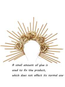 1 Pezzo di Fascia per Capelli a Corona da Donna, Fascia per Capelli da Dea, Fascia per Capelli da Sole (Con Sei Stili tra Cui Scegliere) Adatta per Feste, Fotografia, Giochi di Ruolo, Festival, Streetwear Regale, Esibizioni sul Palco Fotografico, Accessori Cosplay per Ognissanti